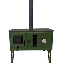 Outbacker® Firebox Range Eco Burn Oven Tent Stove & Complete 2.66m Flue Kit | 3.5kw 20.5kg