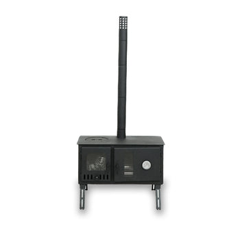 Outbacker® Firebox Range Eco Burn Oven Tent Stove & Complete 2.52m Flue Kit | 3.5kw 20.5kg