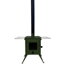 Outbacker® Firebox Vista Eco Burn Large Window Portable Tent Stove & Complete 2.68m Flue Kit | 3.5kw 12kg