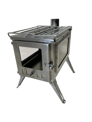 Outbacker® Firebox Flame Clear View Portable Tent Stove | 3.5KW 14KG | Robens Tipi Kit