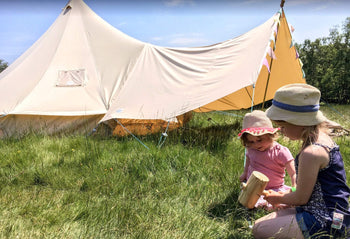 3.6m x 2.4m Canvas Tent Awning – 2 Pole Complete Kit