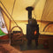 Outbacker® Hygge Oval Tent Stove & Complete 1.6m Flue Kit with Boiler Package | 4.5kw 18kg